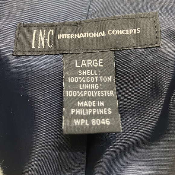Inc International Concepts Navy and White Double breasted Jacket Size Large - Picture 7 of 7